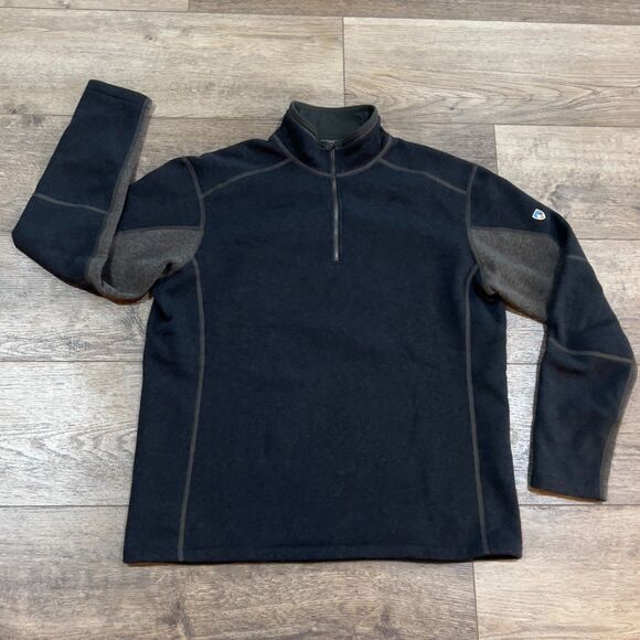 KÜHL REVEL™ Mutiny Blue/Steel 1/4 Zip Fleece Sweater - Men's Size XL - Picture 1 of 9